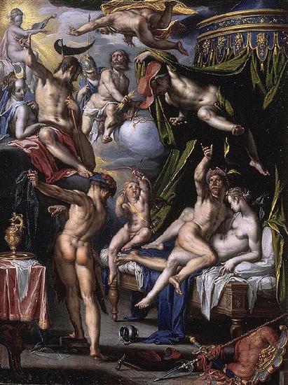 Joachim Wtewael Mars and Venus Surprised by Vulcan. oil painting picture